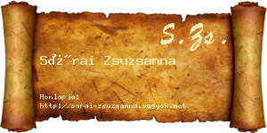 Sárai Zsuzsanna névjegykártya